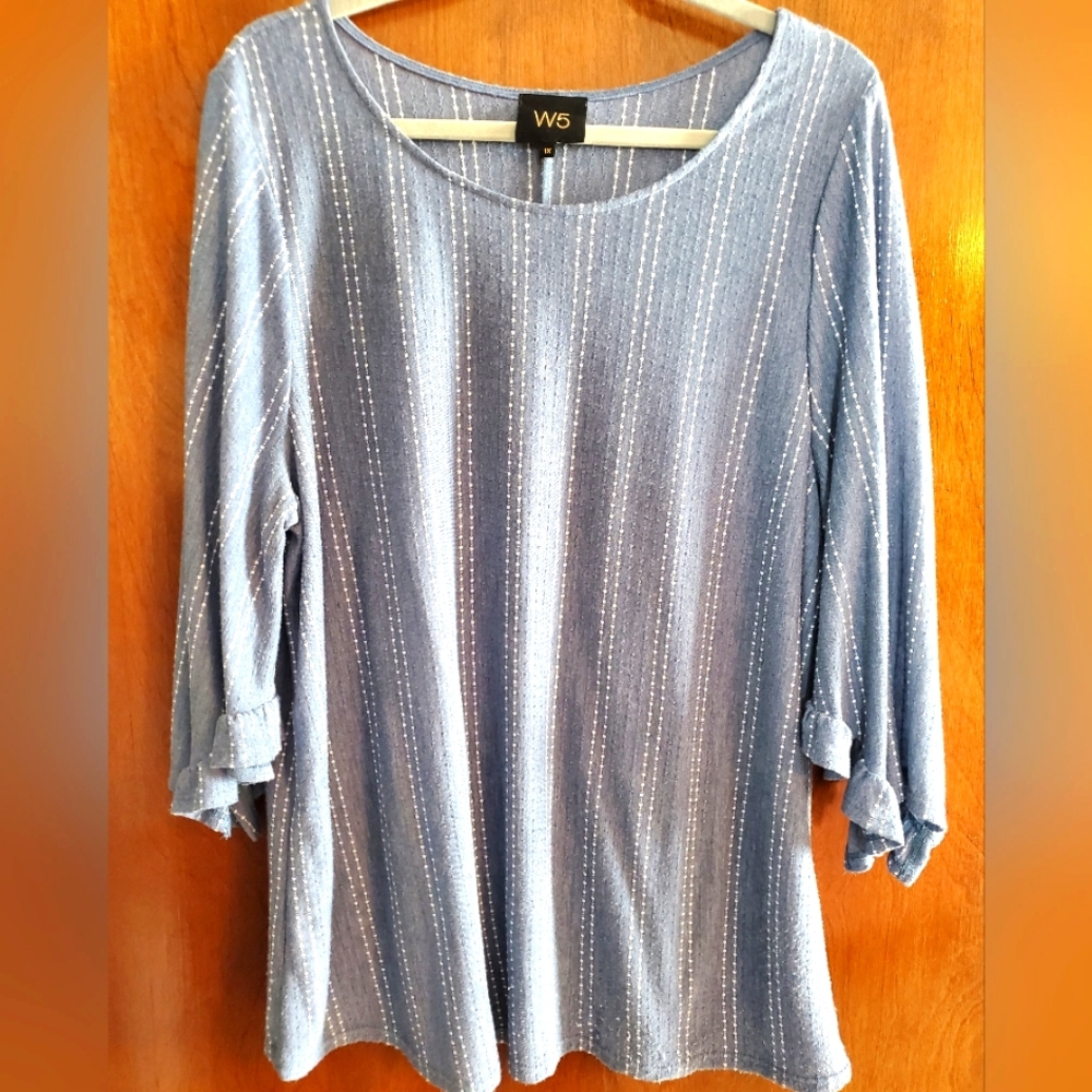 EC W5 Women's 1X Blue Stripped Top
